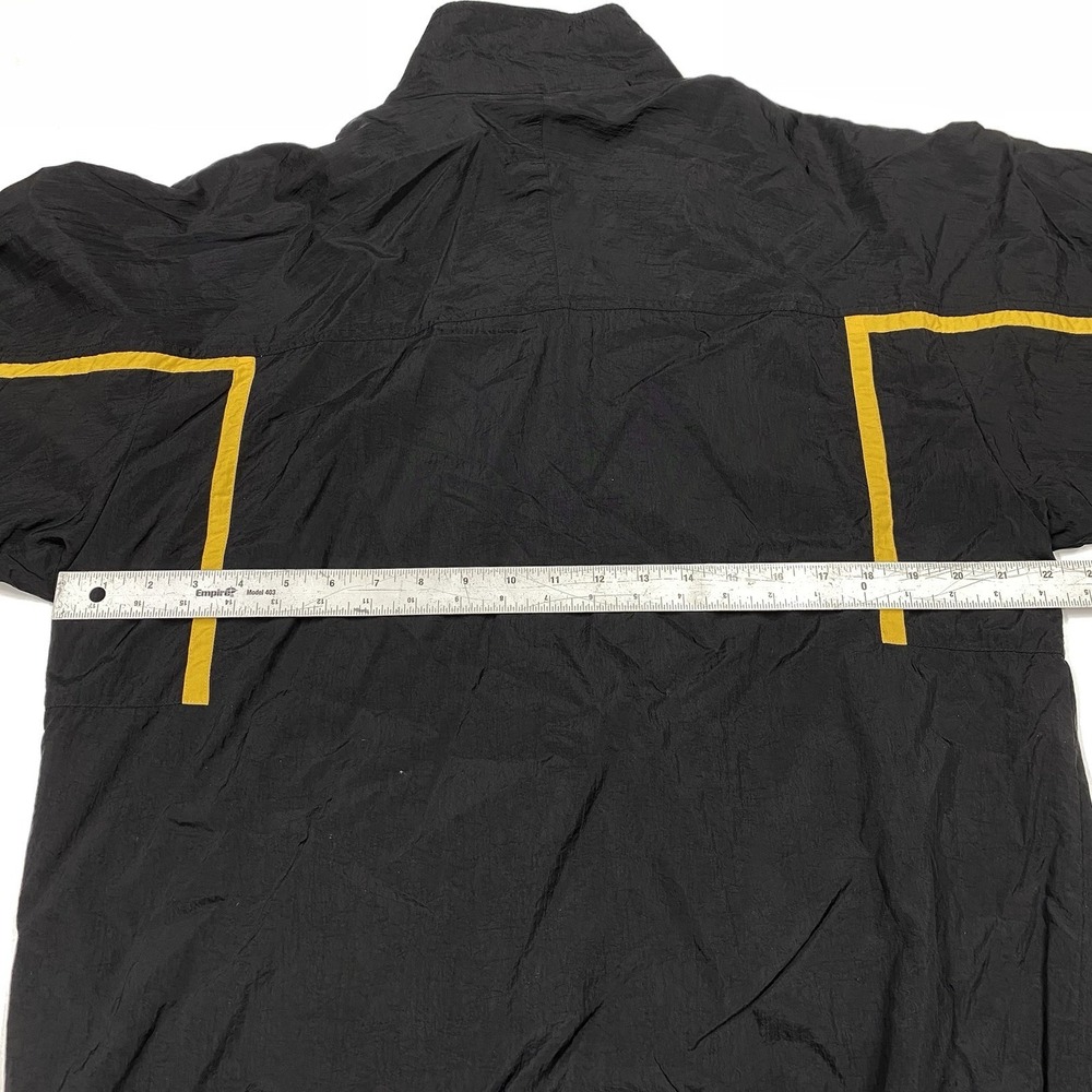 Vintage Reebok Retro Black Yellow Windbreaker Jacket Coat Reebok Tags Size M Y2K - Picture 9 of 9